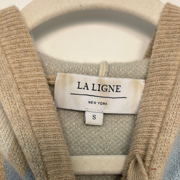 La ligne Beige and Blue Striped Baja Hoodie size small - Picture 6 of 8